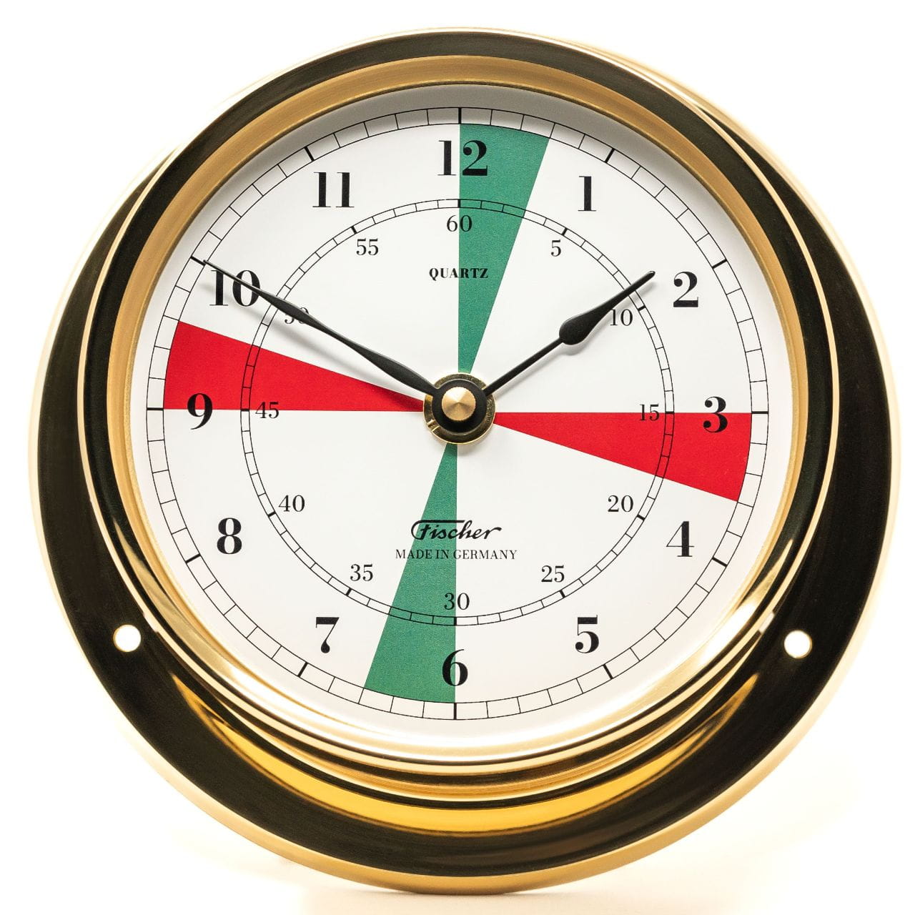 3451-202 FISCHER 1610UFS-45 Funkraumuhr arabisch poliertes Messing