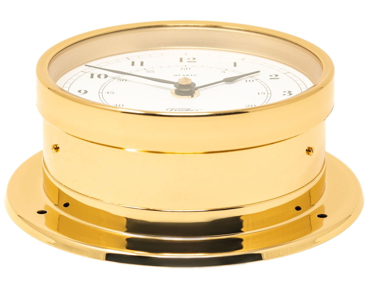 3451-201 FISCHER 1610U-45 Quarzuhr arabisch aus poliertem Messing