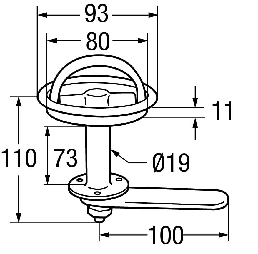 4098*02 Vorreiberverschluss / Bodengriff