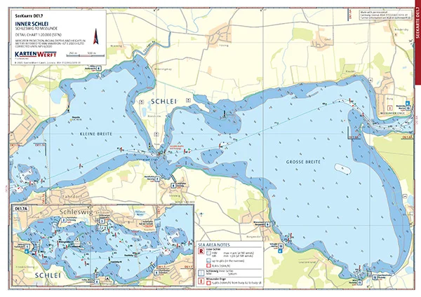 9023-107 KARTENWERFT SeeKarten Atlas Einzelkarten DE1.7 / 1.8 Schlei SW KARTENWERFT SeeKarten Atlas DE1 Laminated charts Schlei