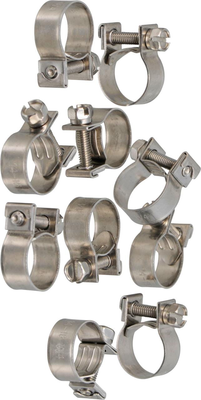 Treibstoff-Schlauchschellen A2-Edelstahl, 10 Stk pro Packung Treibstoff - Schlauchschelle Edelstahl