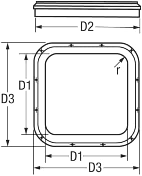 1744*01 Decksluken quadratisch mit Plexiglas Decksluken quadratisch mit Glasscheibe