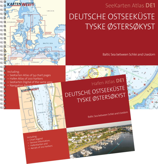 9023-104 KARTENWERFT SeeKarten Atlas DE1 Deutsche Ostseeküste KARTENWERFT Nautical charts Atlas DK1 Aarhus & Funen