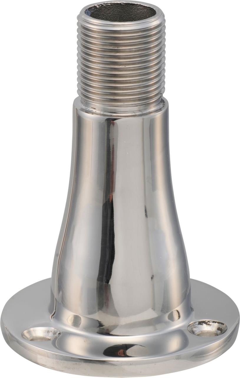 3940-106 Antennenfuß GLOMEX, lang, Edestahl A4 Antennenhalter 1"x14TPI Standfüße aus Edelstahl / Kunststoff