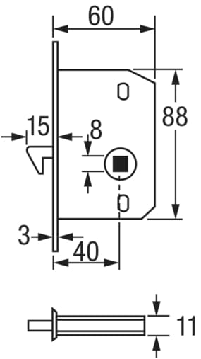 4186*01 Yacht-Schiebetür-Fallenschloss Slide door yacht lock for inner sliding doors
