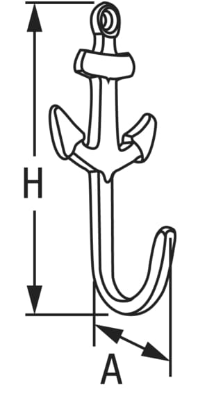 4883-001 Garderobenhaken Anker aus Messing