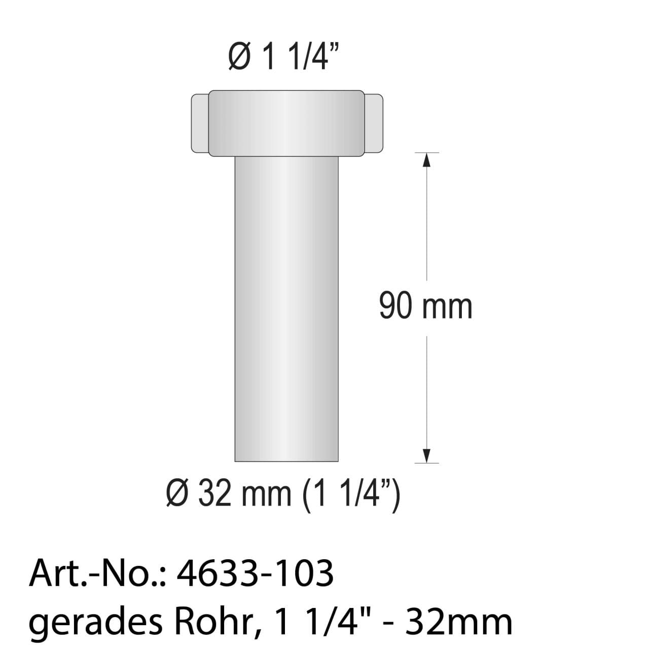 4633-103 BARKA gerades Rohr 1 1/4"