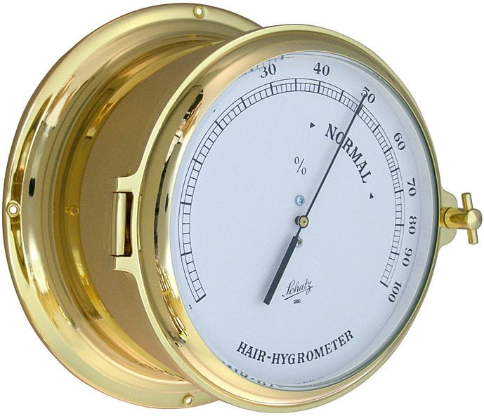 SCHATZ ROYAL 480H Haar-Hygrometer aus poliertem Messing SCHATZ ROYAL 480H Haar-Hygrometer aus poliertem Messing