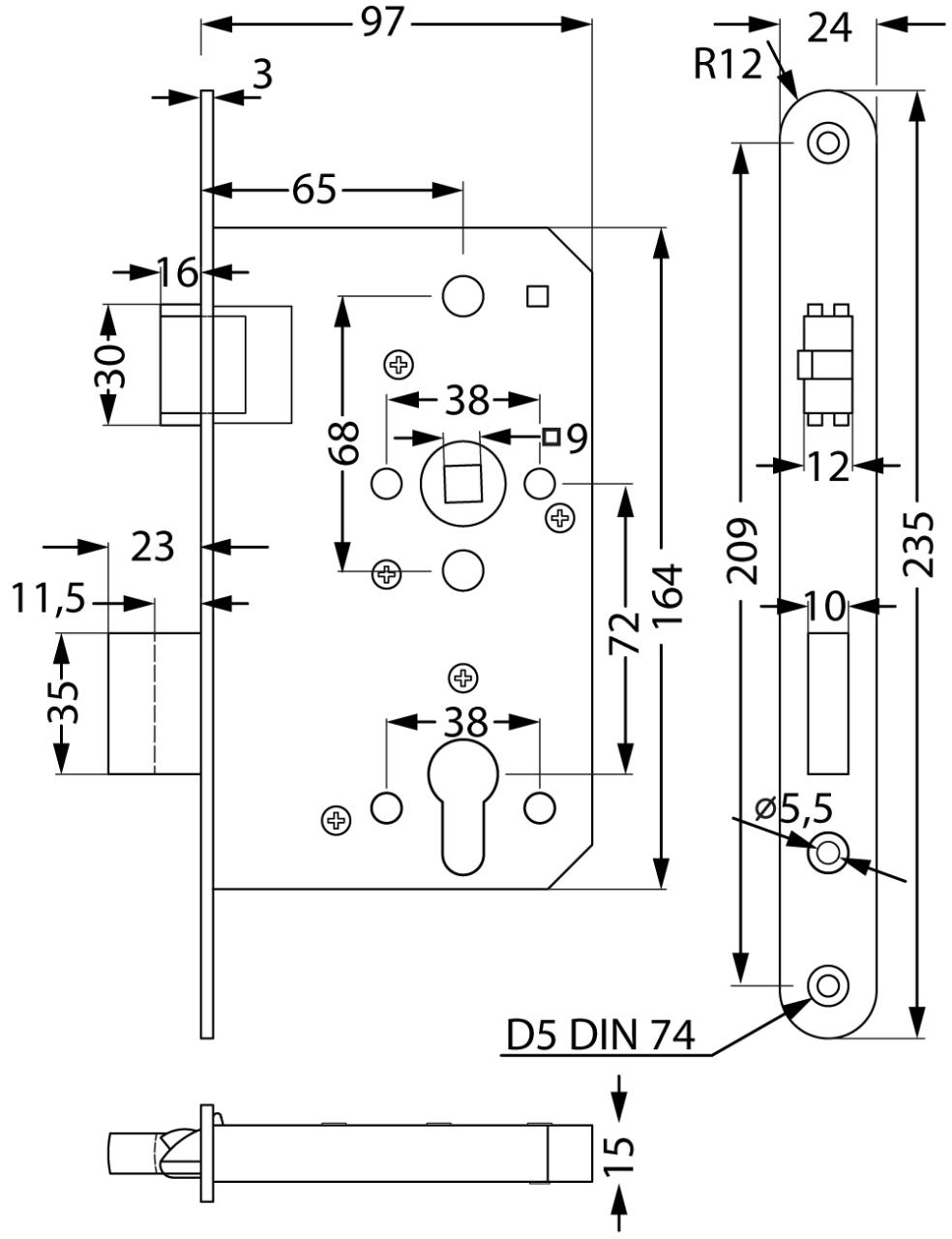 Mortise Switch Lock for Fire Doors Mortise Switch Lock for Fire Doors