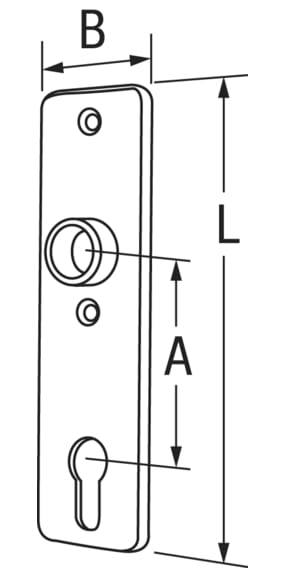 4073*16 Profilzylinder-Langschild Edelstahl mit Klappe