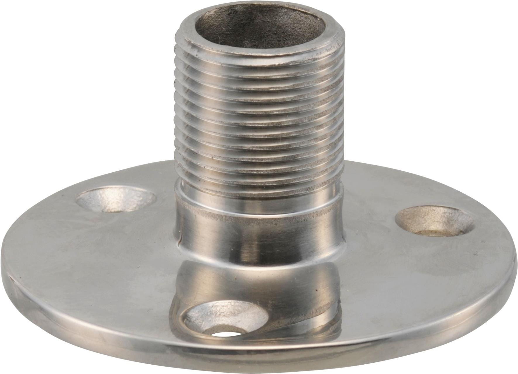 3940-109 Antennenfuß kurz, Edelstahl A4 Antennenhalter 1"x14TPI Standfüße aus Edelstahl / Kunststoff