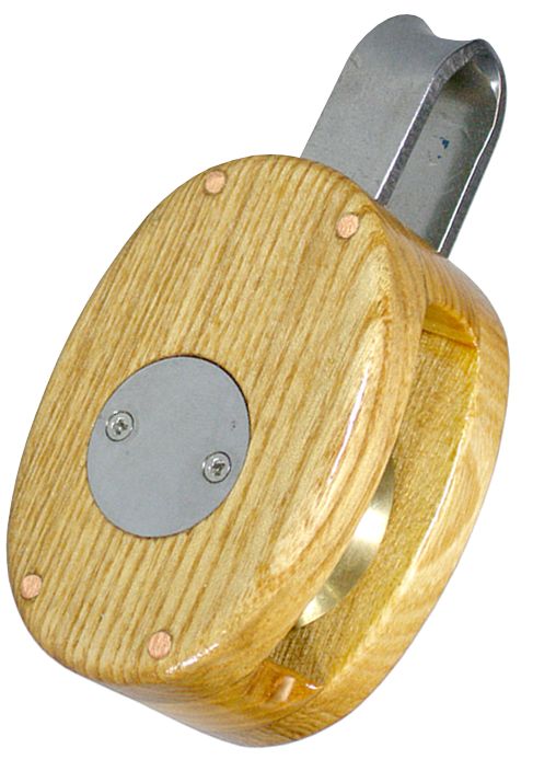 1-scheibiger Block aus Esche Single sheave yacht block made from ash wood