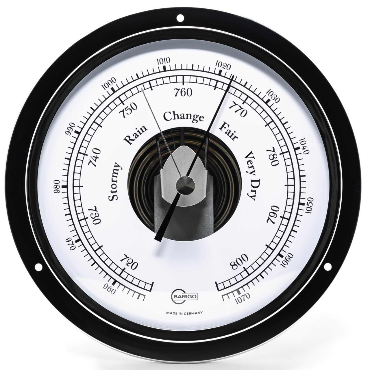 3457-500 BARIGO VIKING Barometer Messing verchromt