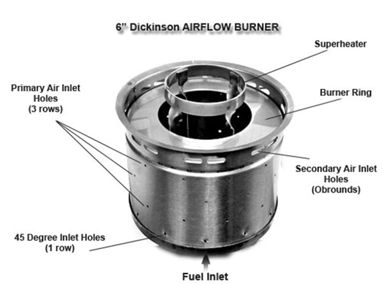 DICKINSON Superheater 6"-Airflow-burner DICKINSON Superheater 6"-Airflow-burner