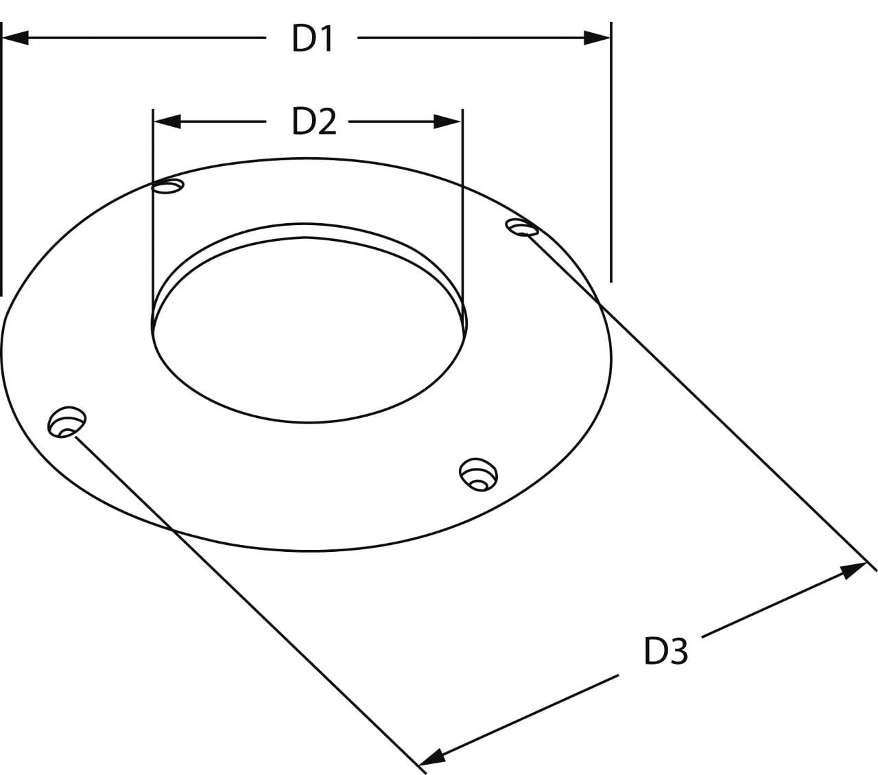 1490*08 Adapter für VETUS Doradeboxen aus Edelstahl