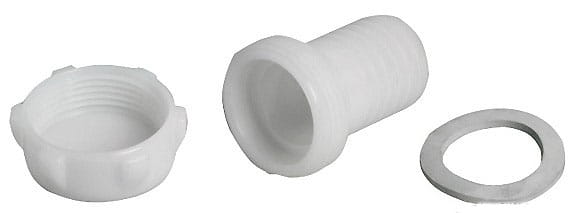 1958-002 PVC-Füllstutzen/Schlauchtülle mit Deckel für 38mm-Schlauch