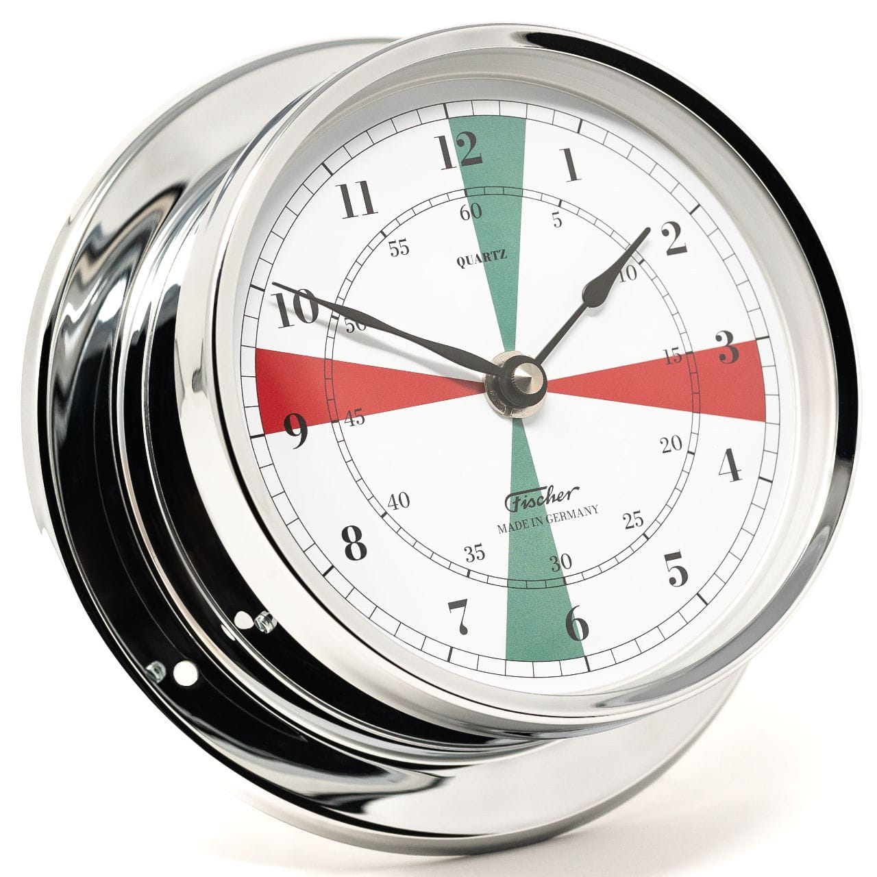 3451-302 FISCHER 1610UFS-47 Funkraum-Quarzuhr aus verchromtem Messing