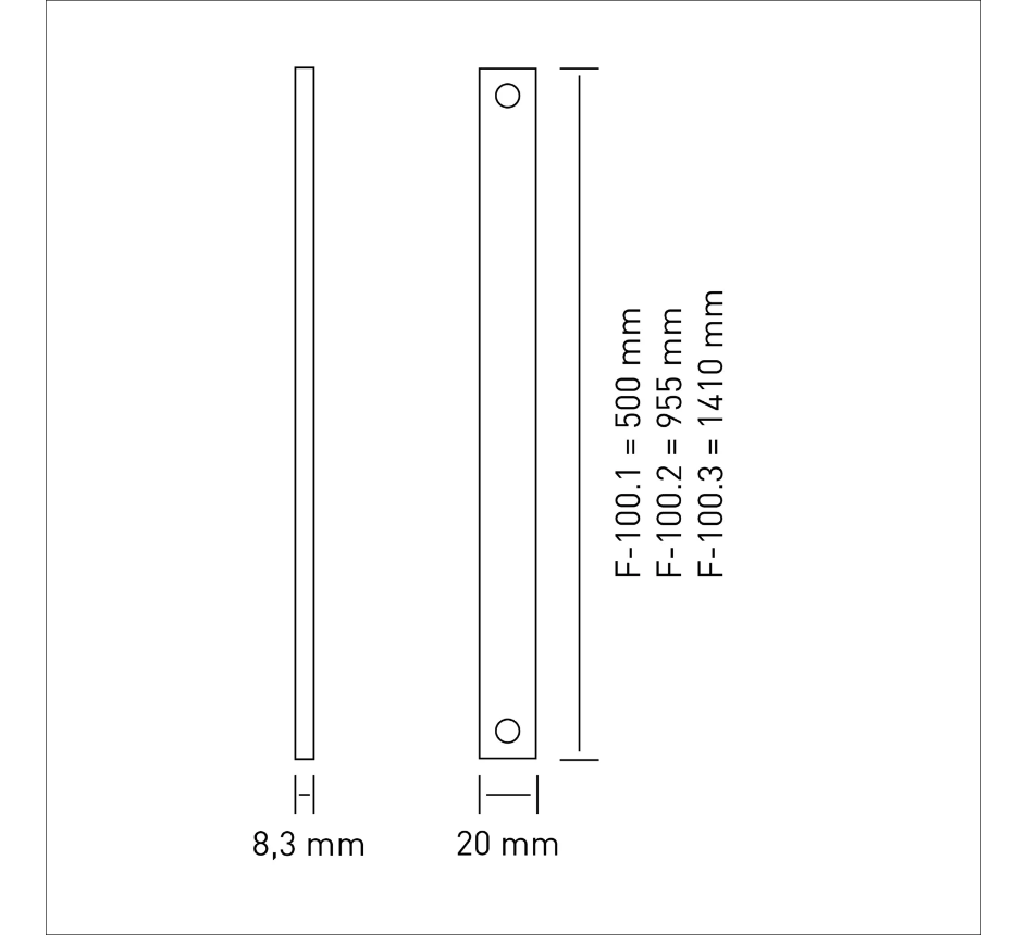 4571*11 FRENSCH LED Aluminium-Profilleuchte F-100 Maße