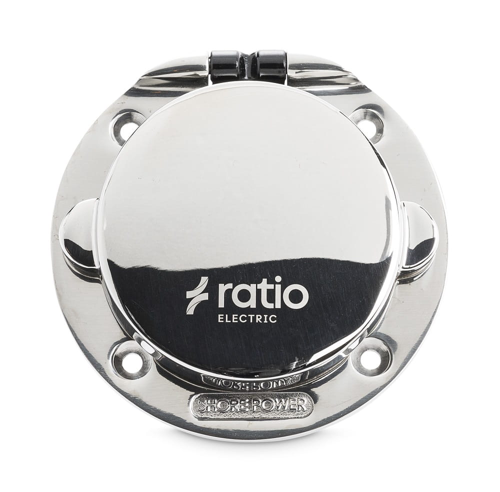 SHORE-POWER Landanschluss-Einbausteckdose 16A Edelstahl