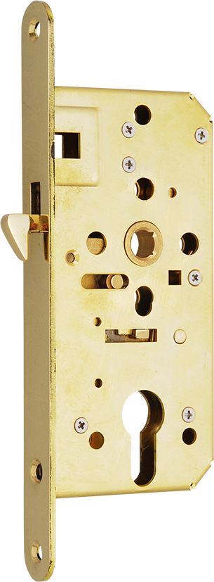 4185-101 Yacht-Schiebetürschloss Profilzylinder, Messing poliert Yacht slide door lock profile cylinder