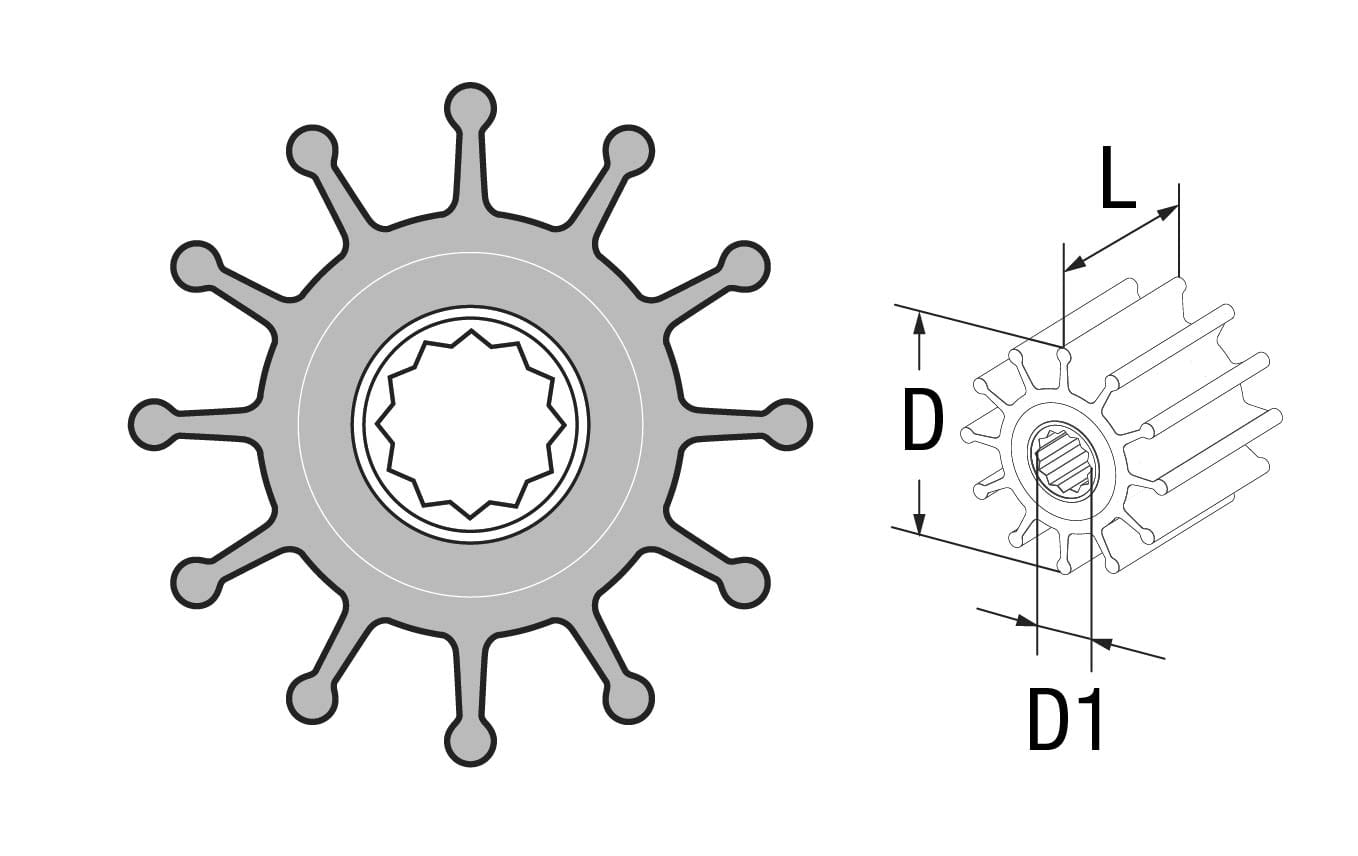 1826-812 Original-Impeller 09-812B-1 für JOHNSON(F6B)-Pumpe
