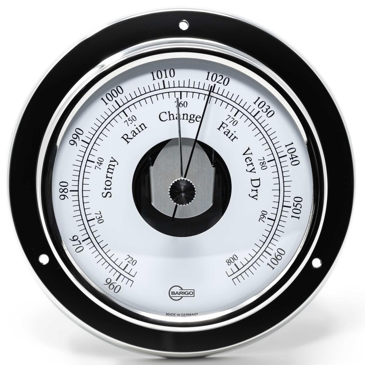 3450-331 BARIGO TEMPO Set: drei Instrumente aus poliertem Edelstahl - Barometer Set of 3 instruments of BARIGO TEMPO series