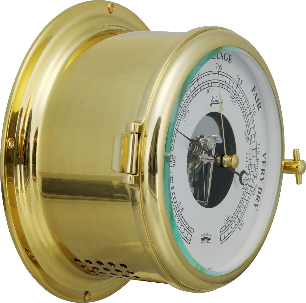 3460-303 SCHATZ ROYAL 481B Barometer high sensitiv Messing gebürstet