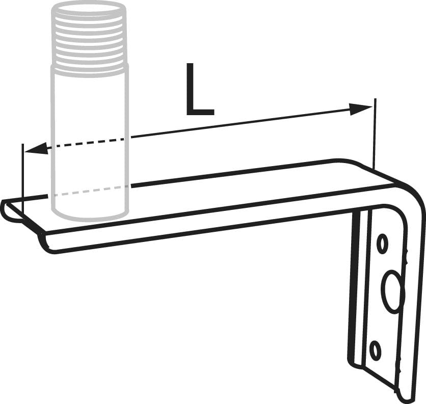 Mast-Winkelhalterung für Antennen Antennenhalter 1"x14TPI Edelstahl-Winkel für Mastmontage