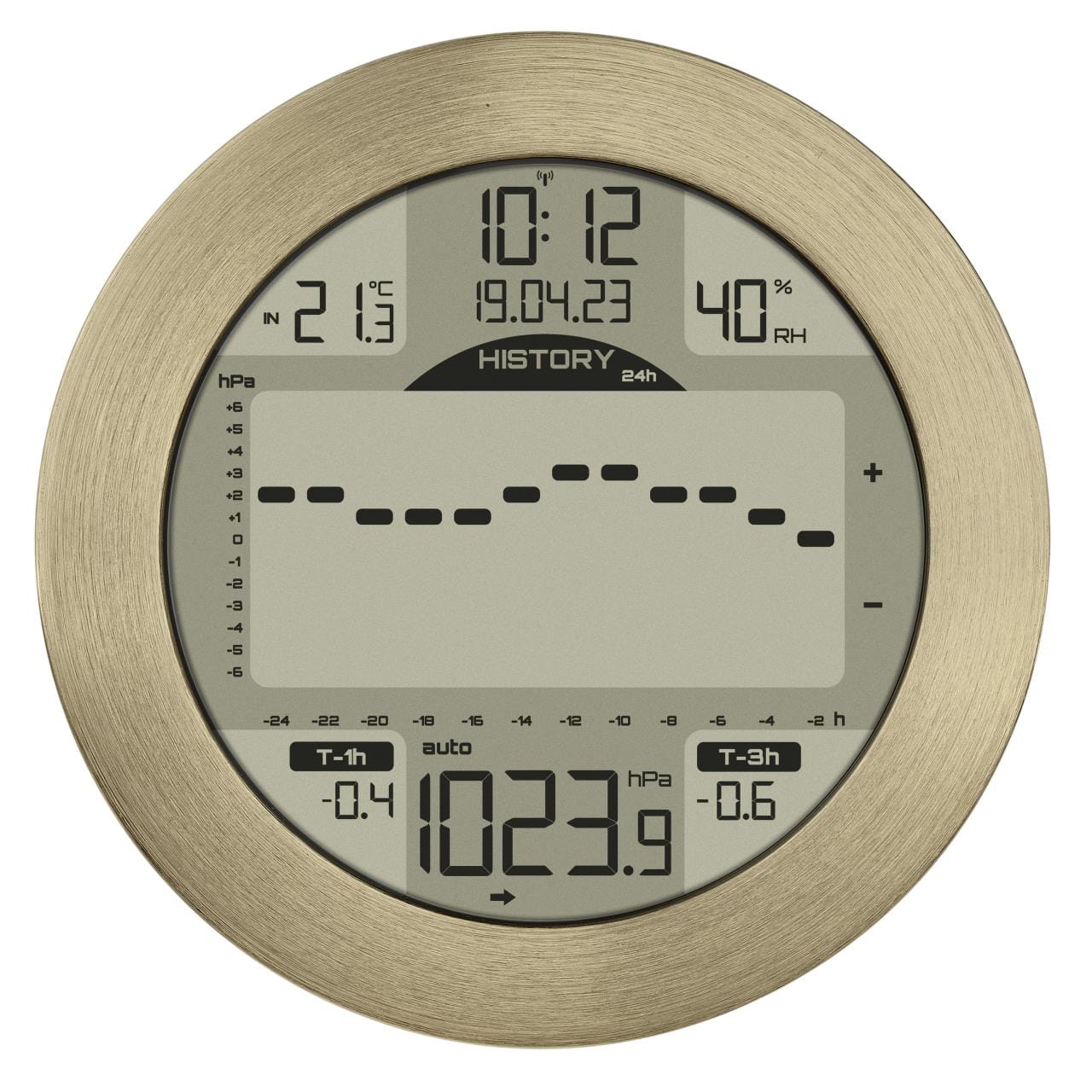 3467-011 TFA METEOMAR Maritime Wetterstation aus Aluminium vergoldet gebürstet