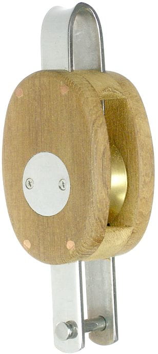 Single sheave yacht block made from teak Single sheave yacht block made from teak