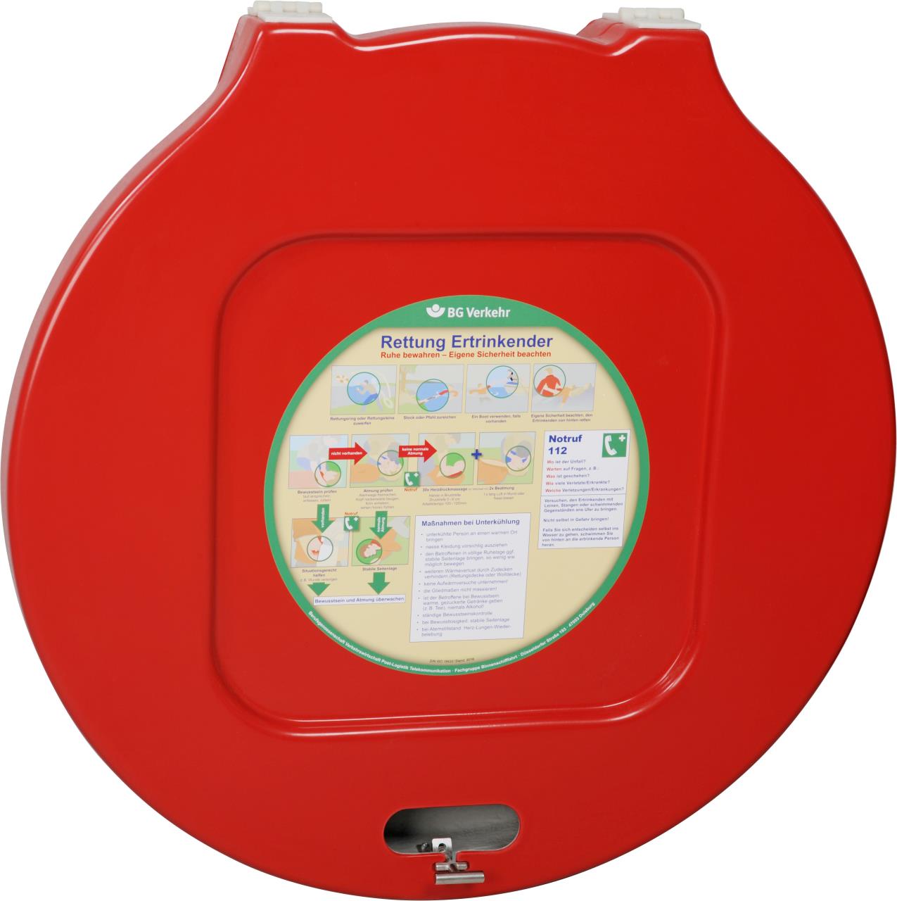 3204-001 Rettundringgehäuse mit Aufkleber RETTUNG ERTRINKENDER Life buoy box red