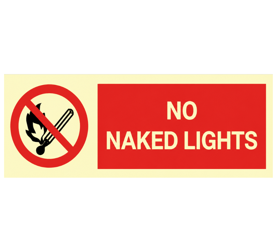 3276-5220 No naked lights IMO-Aufkleber