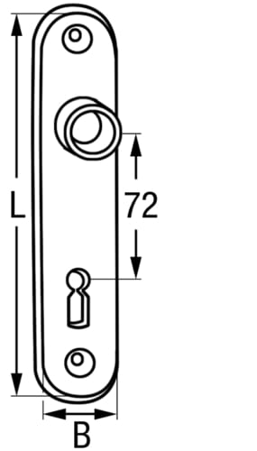 4073*06 Profilzylinder-Ovalschild für Haushaltsschlösser Langschild für Haushaltsschlösser