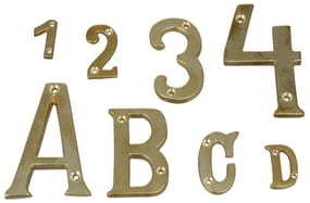 4597*07 Buchstaben aus Messing Buchstaben & Zahlen, H 75 mm, Messing