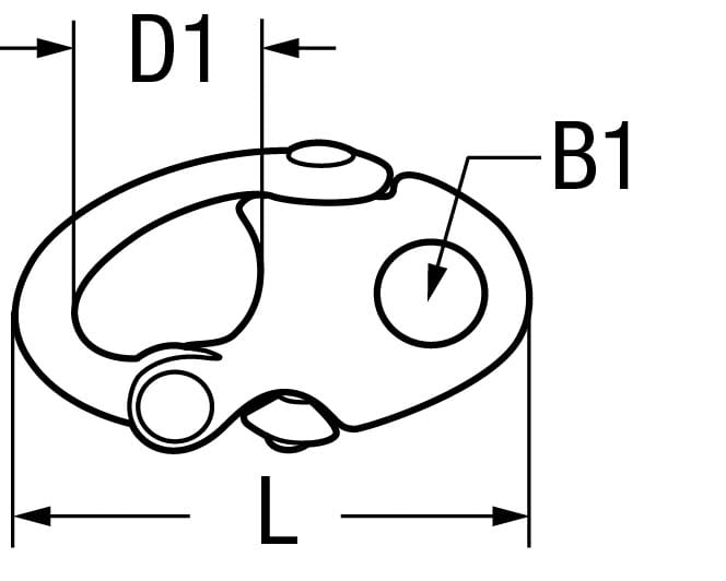 1535*02 Patent-Fallschäkel Manganbronze Schnappschäkel Manganbronze