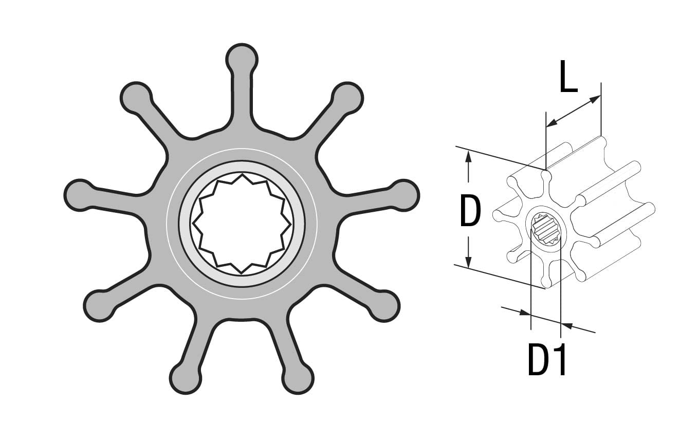 1826-802 1826-802 Original-Impeller 09-802B für JOHNSON(F9B)-Pumpe