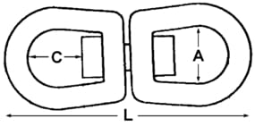1756*01 Kettenwirbel Edelstahl Auge-Auge