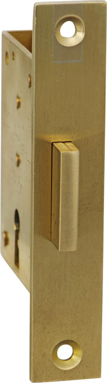 4090-200 Möbeleinsteckschloss Buntbart mit Stulp Messing geschliffen