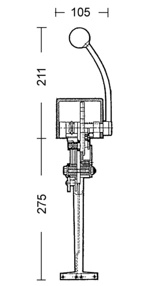 4205*01 Pultschaltung KOBELT 2046 mit Knopf-Hebel Pultschaltung KOBELT 2046 mit Knopf-Hebel