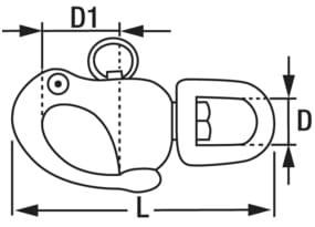 1536*02 Patent-Fallschäkel Bronze mit Wirbelauge Patent-Fallschäkel Bronze mit Wirbelauge