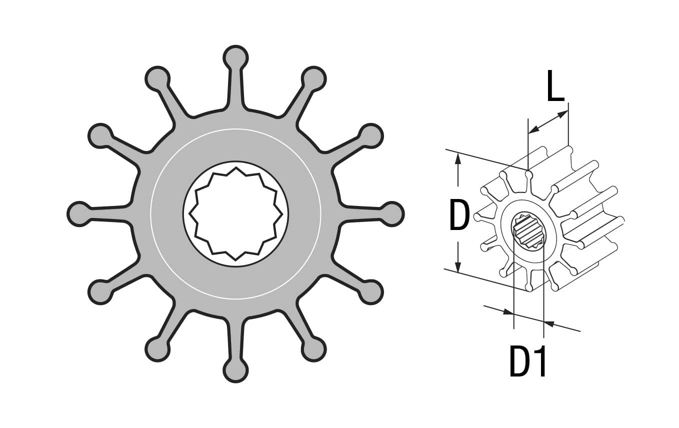1826-927 Original-Nitril-Impeller 09-1027B-9 f.JOHNSON F5B