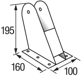 1254*02 Mastfuß für Motorbootmast