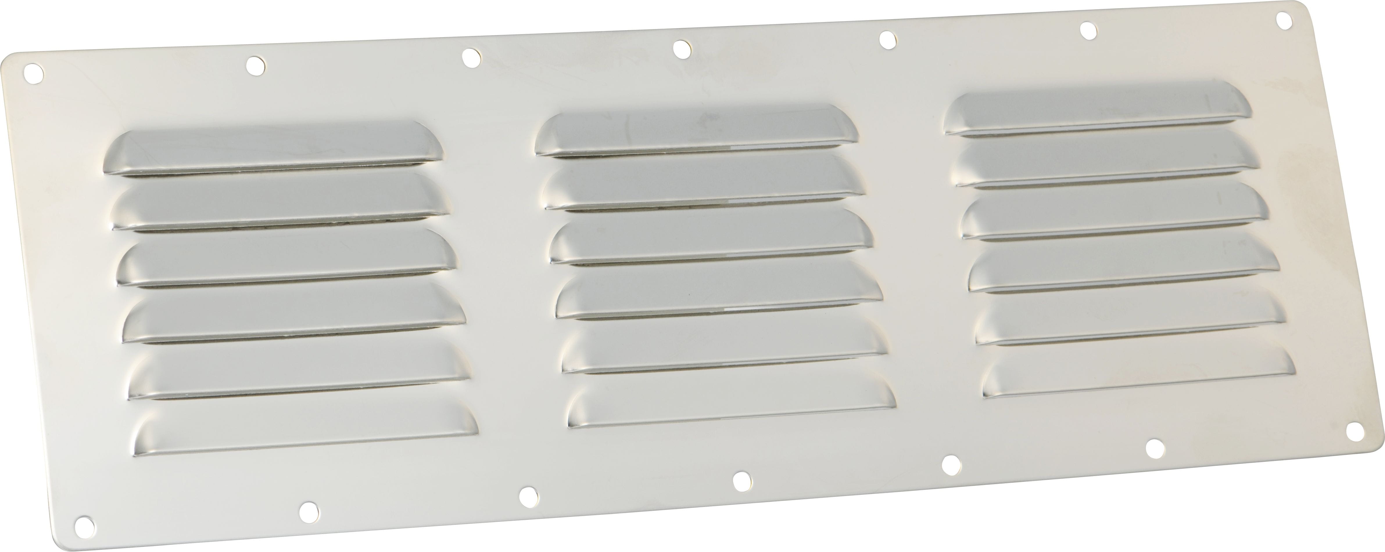 4030-341 Kiemenblech / Lüftungsgitter mit Fliegengitter, Edelstahl Ventilator stainless steel angled