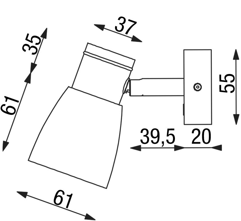 PREBIT LED Wandleuchte R1-1 mit dim2warm und USB