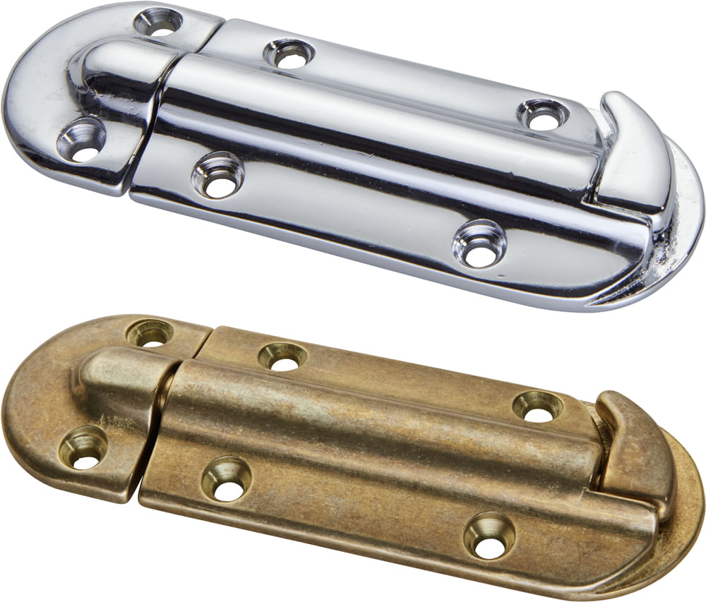 4120*01 Grendelriegel mit Feder Messing poliert oder verchromt Spring loaded bolt