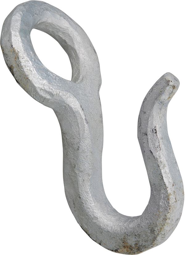 Hand forged steel tackle hook, hot dip galvanized Hand forged steel tackle hook, hot dip galvanized