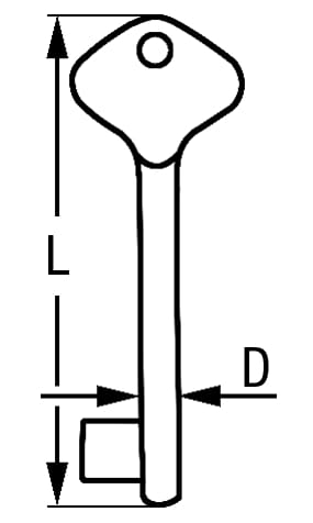 4075*04 Schlüssel-Rohlinge für Schiffs-Kastenschlösser Schlüssel-Rohlinge für zierliche Yachtschlösser