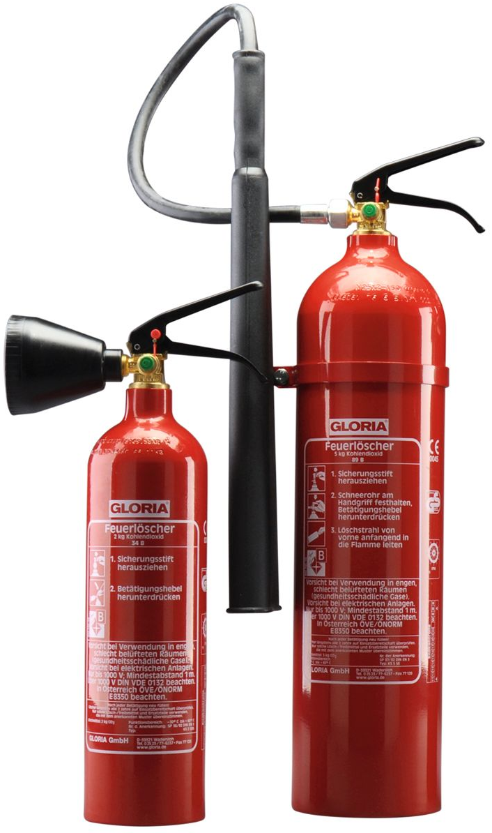 CO2-Feuerlöscher GLORIA, 2 kg und 5 kg CO2-Feuerlöscher GLORIA