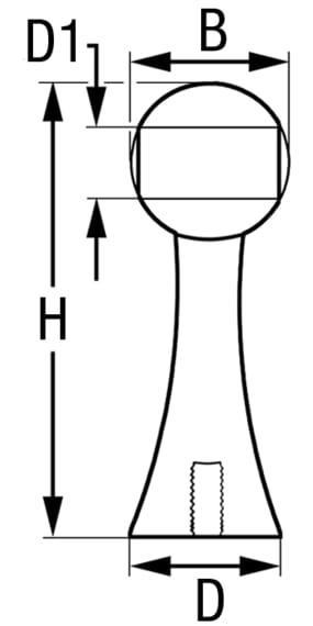 1325*01 Stahl Relingstütze und Relingskugel Stahl Relingstütze und Relingskugel
