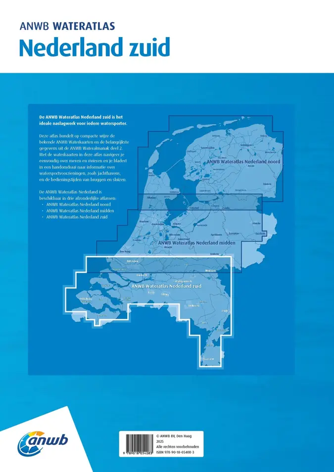 9026-253 ANWB WATERATLAS Nederland zuid ANWB Wateratlas Nederland
